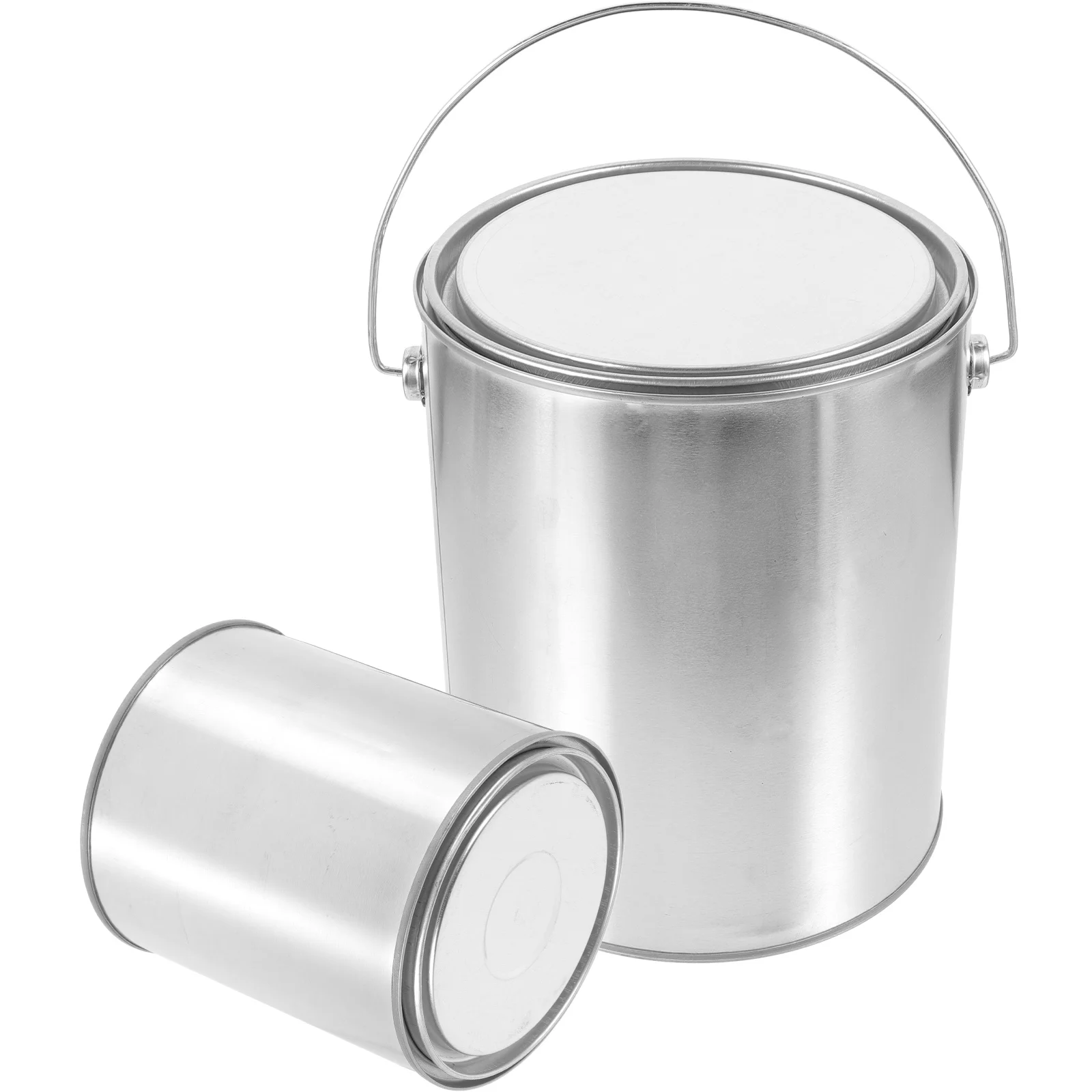 

2pcs Can Empty Can With Lid 4L And 1L Handle Oil Can Supply