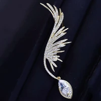 japanese and korean style wings zircon brooch fashion european and american simple style pin ins cute fresh corsage accessories