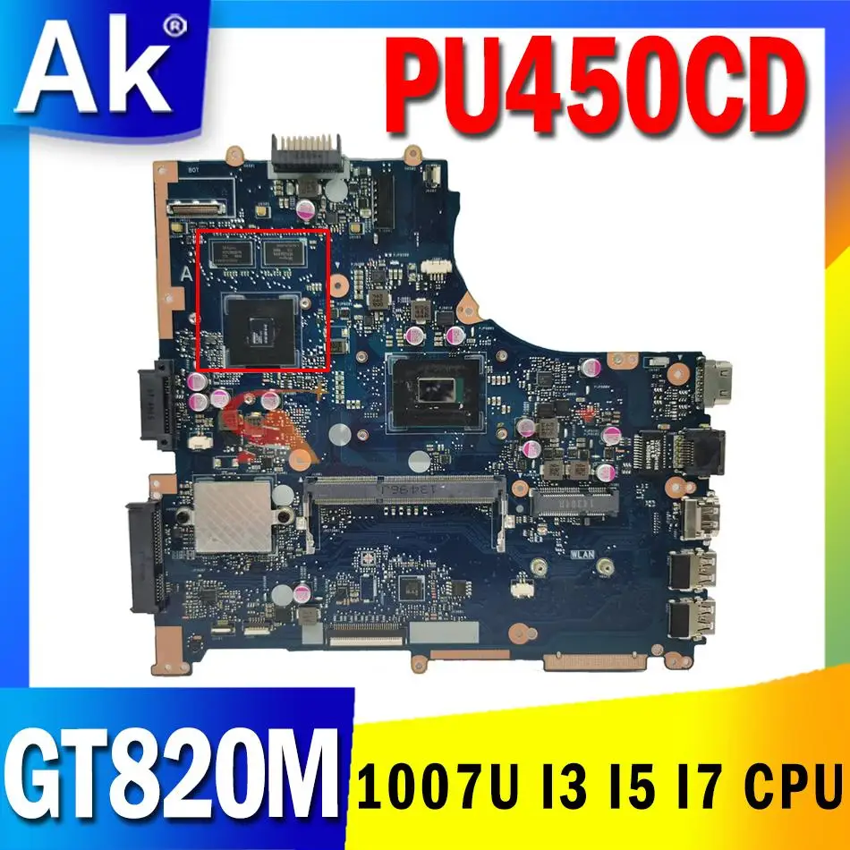

PU450CD with GT820M GPU 1007U i3 i5 i7 CPU Mainboard REV 2.0 for ASUS PU450CD PU450C Laptop Motherboard Mainboard