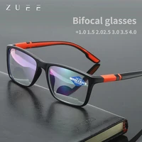 zuee retro square reading glasses ladies mens anti blue light reading glasses bifocal myopia and farsighted glasses 1 5 2 04 0