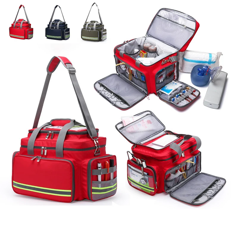 

First Aid Medical Bag Medical Kits Outdoor Emergency Rescue Large Capacity Bag Empty Waterproof Reflective Oxford Multi-pocket
