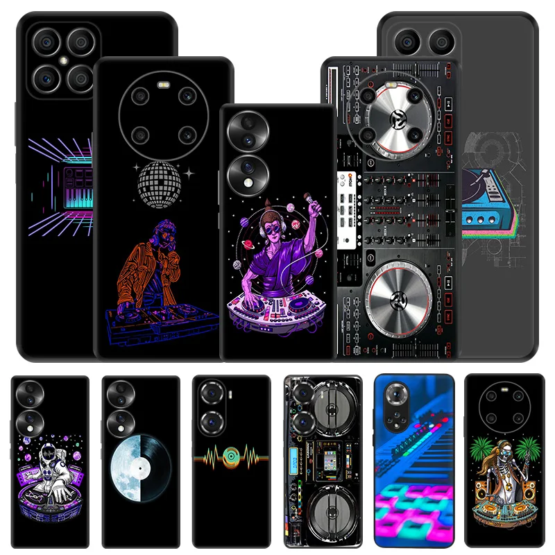 Черный матовый чехол для телефона Honor X7 70 Lite 90 50 20 X6 X8 X8A X9A 8X Magic5 4 Pro Dj Art Music мягкий