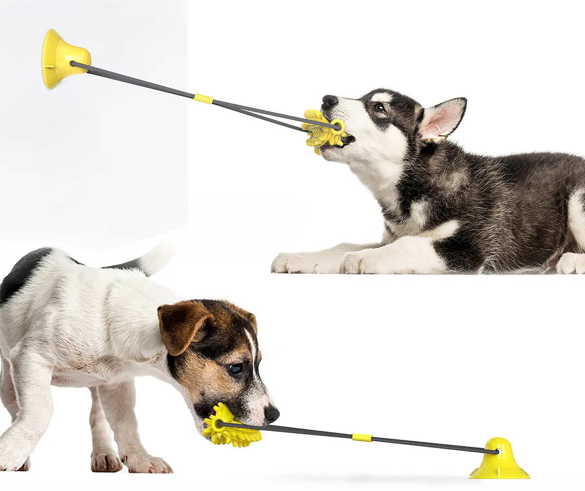 

Pet Toys Chew Suction Cup Tug of War Interactive Ball Slow Feeder Elastic Rope Dog Toy Molar Bite Grinding Stick Teeth Cleaning
