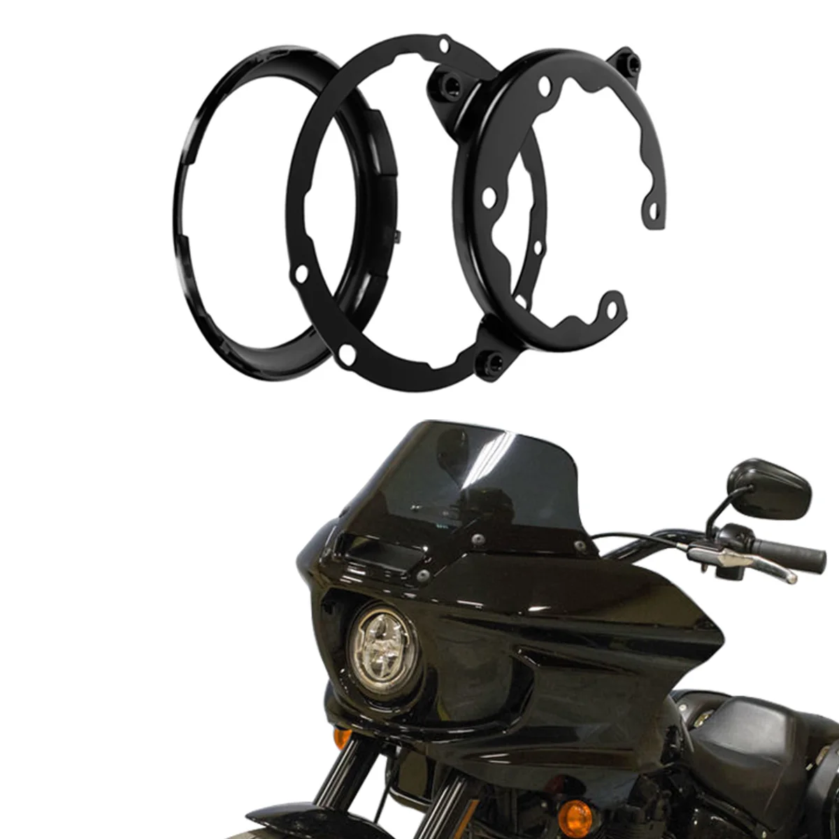 Фото Комплект крепежных кольцевых кронштейнов для фар мотоцикла Harley Softail Low Rider ST FXLRST 2022-2025, комплект для установки FXRST 2022 №1
