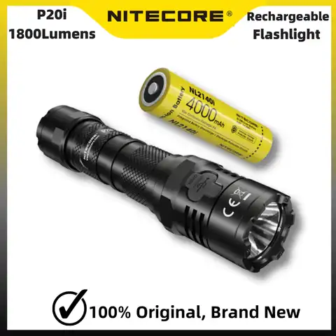 Тактическая вспышка NITECORE P20i i-Generation 21700, 1800 люмен, USB Перезаряжаемый саморегулирующийся свет с аккумулятором NL2140i 4000 мАч