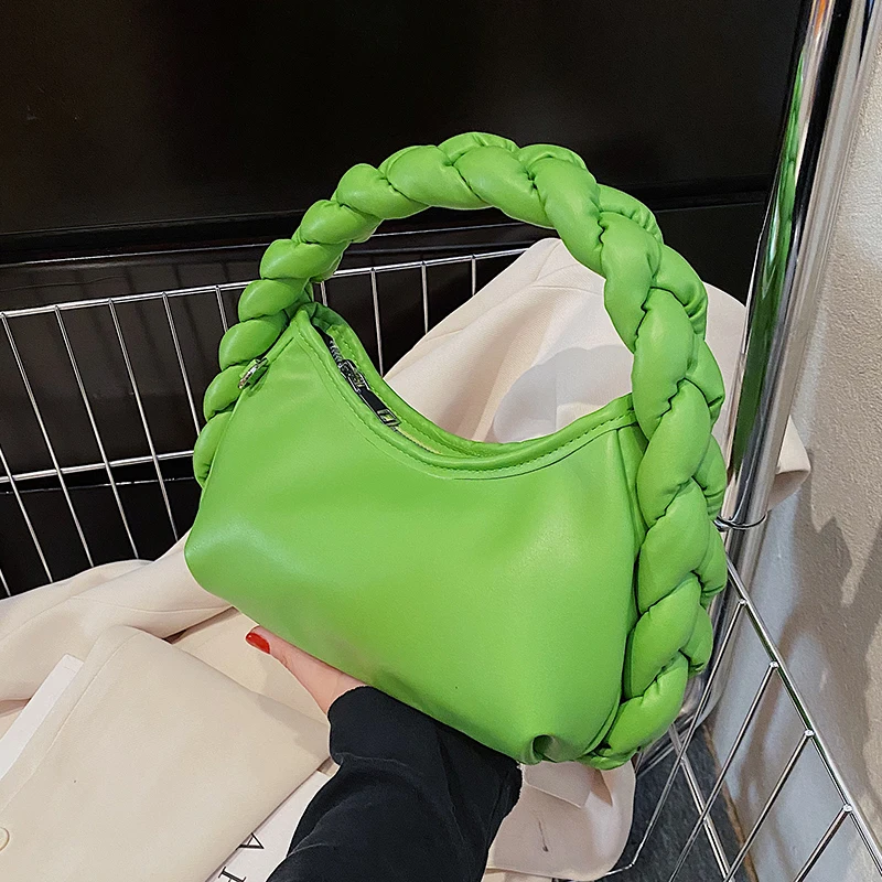 

Candy Color Hobo Pleated Tote Women Underarm Bag 2022 Luxury Design Small Handbag And Purses Shoulder Bag Female Hobos Bolsa