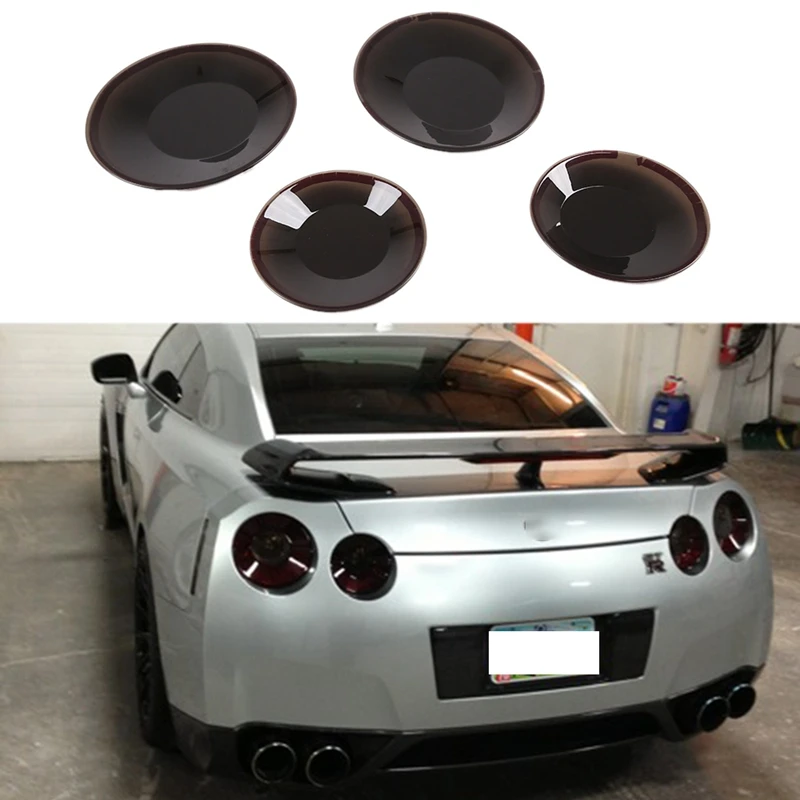 

4 шт. для Nissan GTR R35 2008-2016 автомобильный Копченый задний фонарь декоративная крышка задний фонарь отделка украшения колпачки ламп