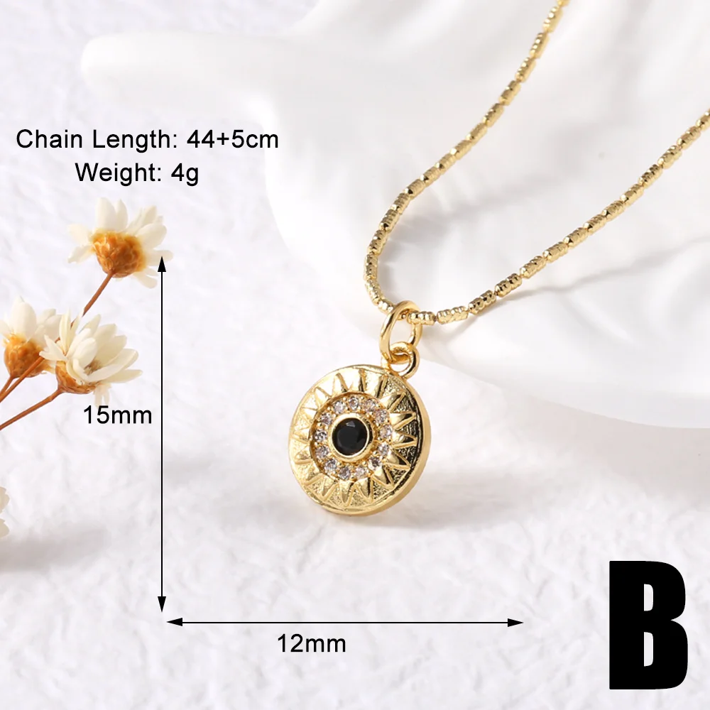 FLOLA маленькие синие ожерелья от сглаза для женщин медные позолоченные с