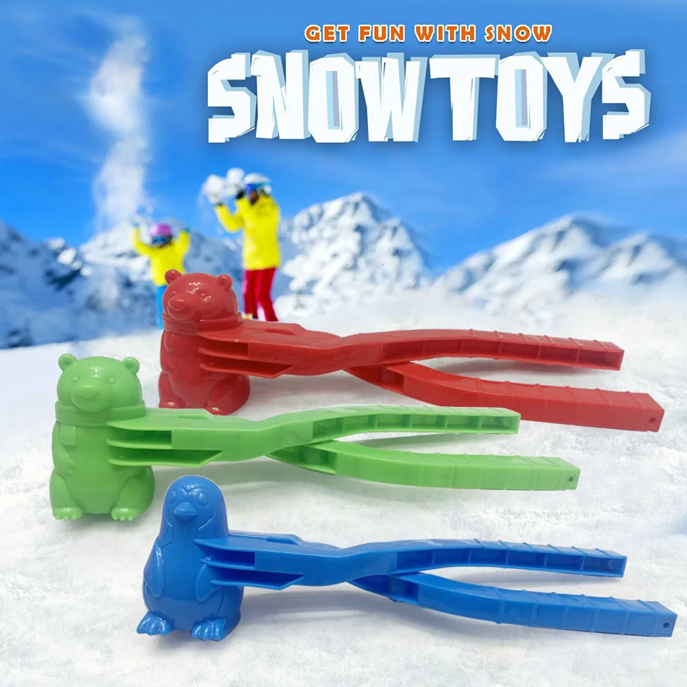 

2pcs Animal Shaped Snowball Maker Winter Kids Outdoor Sports Sand Snow Ball Mold Toys Plastic Snowball Fight Clip Random Color