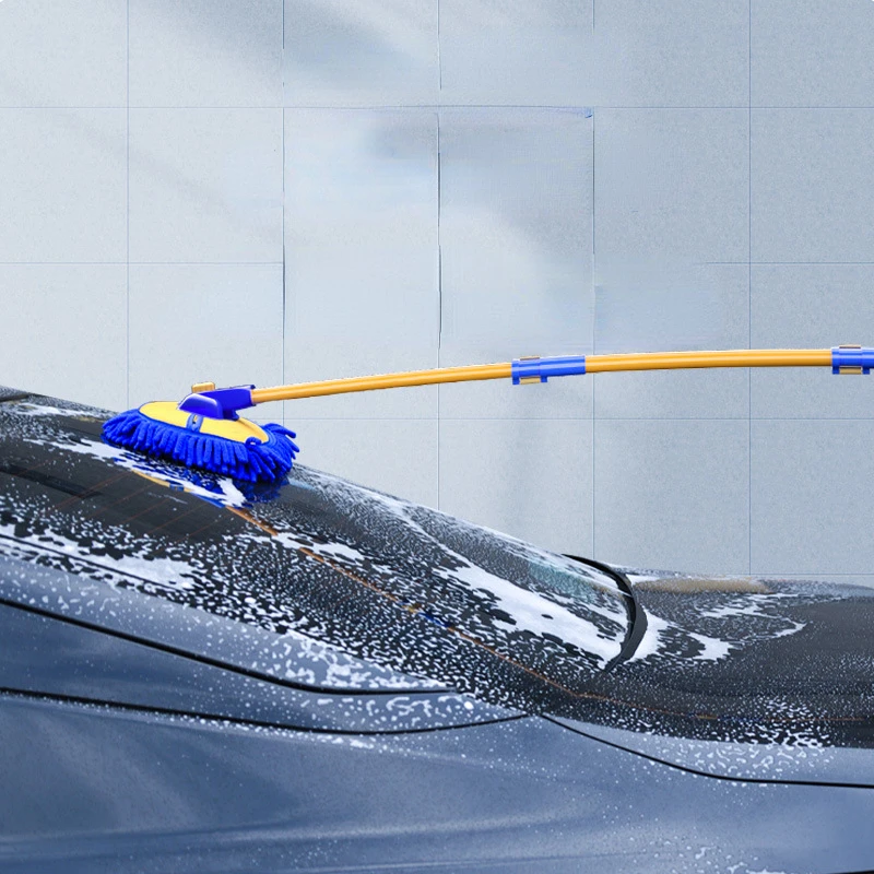 

Detachable Long Handle Cleaning Brush Car Wash Mop Bending Rod Telescoping Sponge Brush Broom Auto Cleaning Accessories