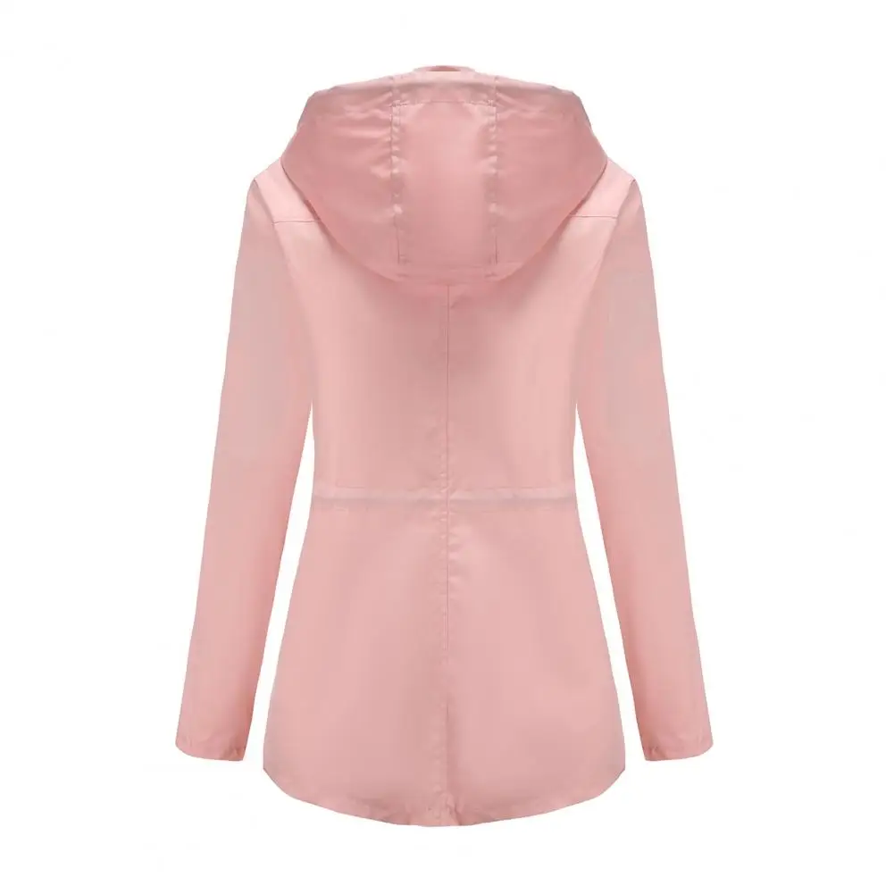 

with Hat Buttons Wear-resistant Single-breasted Women Coat for Outdoor