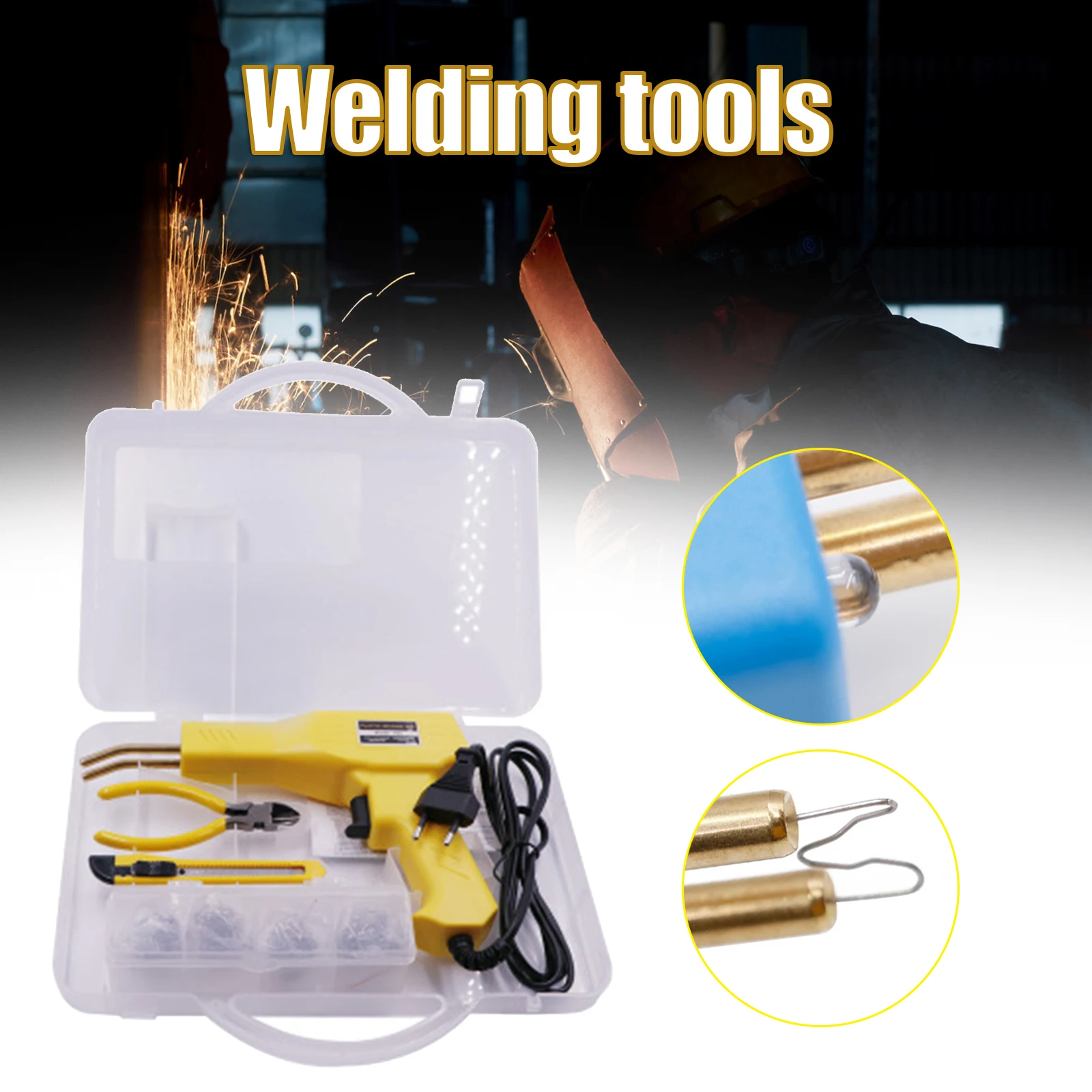 

Reusable Plastic Welder Kit for Bumper Repair 50w Hot Stapler Welding Tool Durable Grounding Accessories Ground Wire Smooth Sur