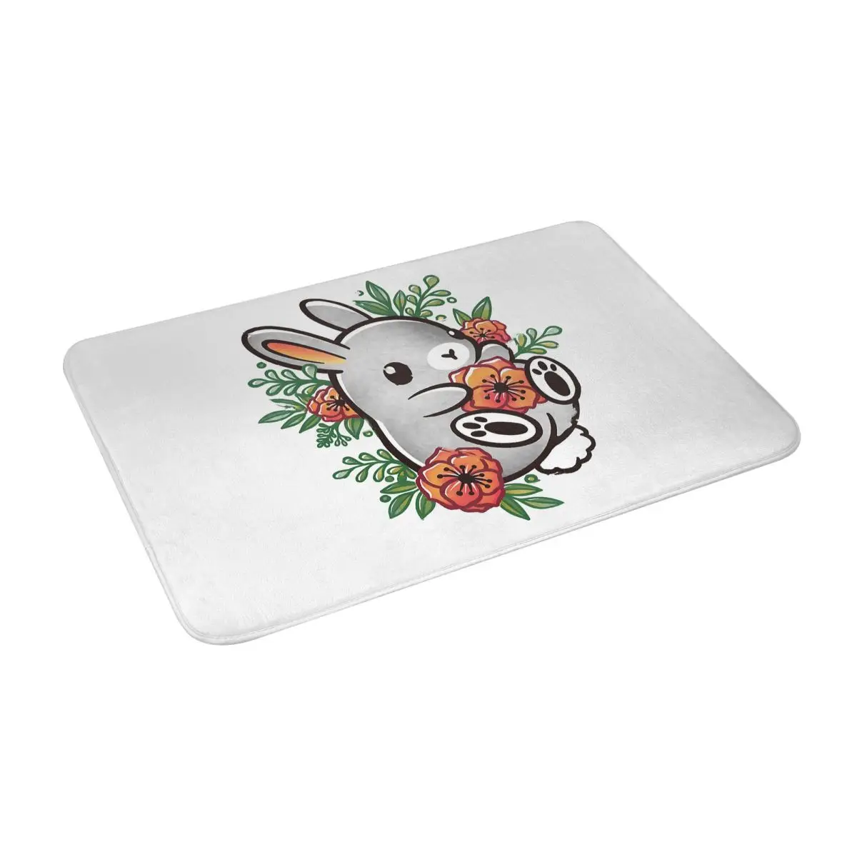 

Floral Cute Bunny Classic Bath Door Floor Mat Rug Carpet Entrance Living Room Home Kitchen Doormat Bathroom Washable Balcony
