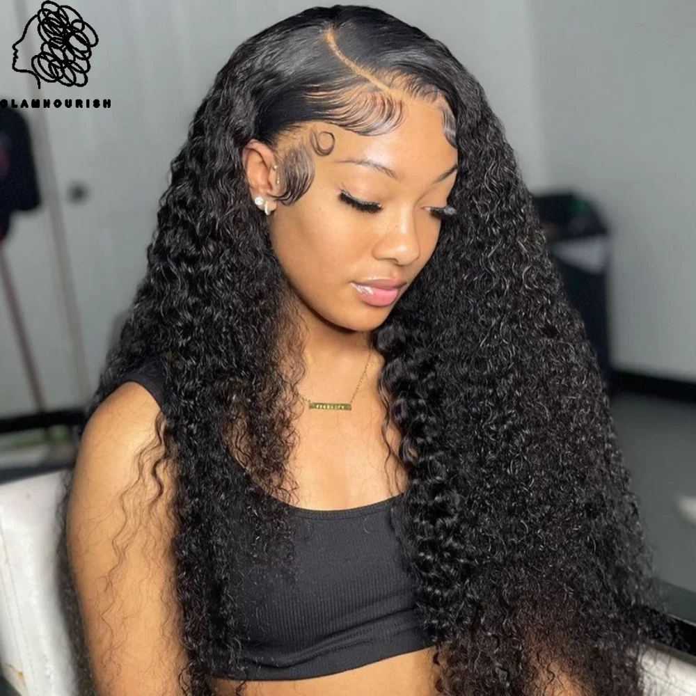 

30 дюймовые бразильские глубокие волнистые кружевные передние парики, прозрачные глубокие вьющиеся передние Искусственные парики с детски...