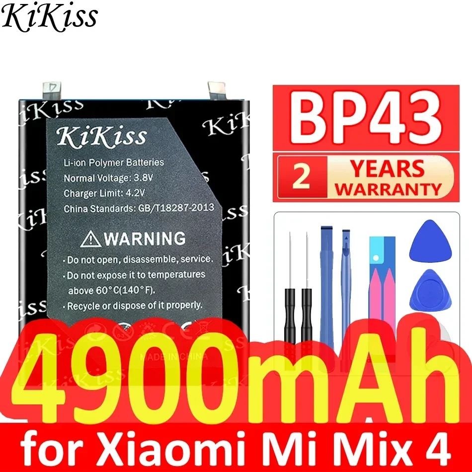 Мощный аккумулятор KiKiss BP43 емкостью 4900 мАч для мобильного телефона Xiaomi Mi Mix 4 Mix4