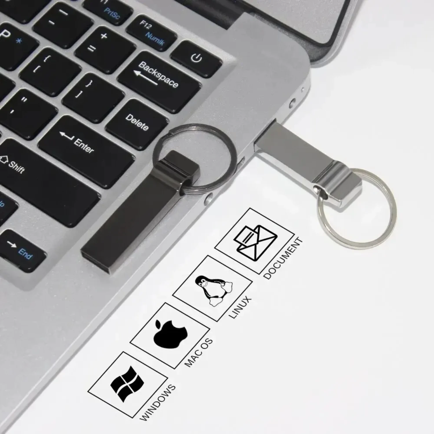 Высокоскоростные USB-флеш-накопители 64 ГБ серебристый металлический свисток