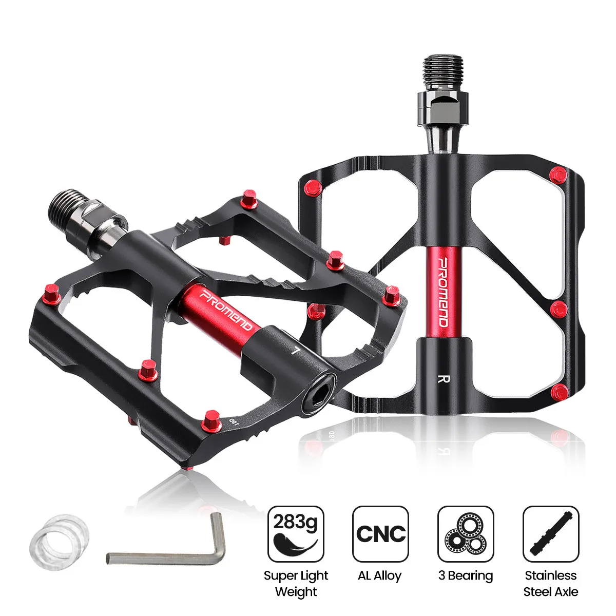 

Mountain Bike Pedals Bicycle Pedal Super Light Non-slip Wide Platform Pedal 9/16 Universal Reflective Plate Parts Accessories