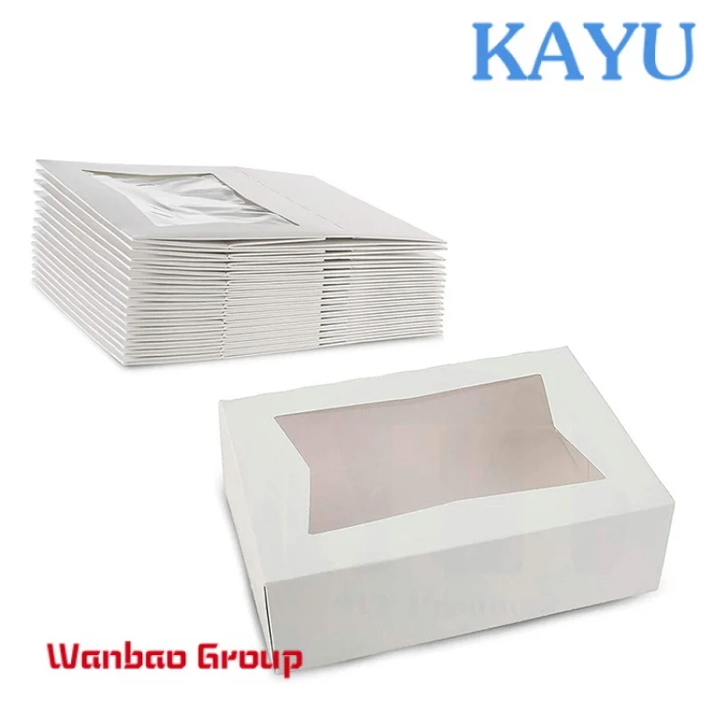 Luxury eco friendly custom Clear Window Pastry carton Baking cake box for Christmas Birthday children's party