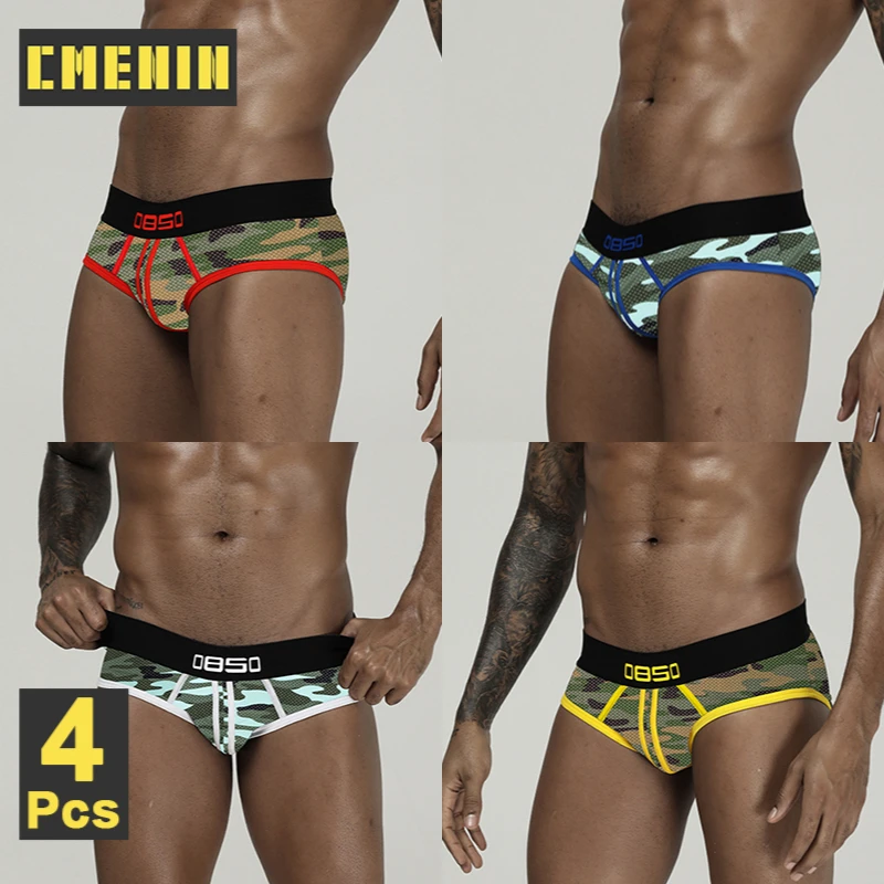 

CMENIN BS 4Pcs Low Waist Sexy Man Underwear Brief Men Underpants New Cotton Innerwear Gay Panties Jockstrap Men's Briefs Bikini