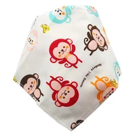 bib triangle scarf soft for newborns cartoon printing double button cotton bibs for baby infant boys girls feeding