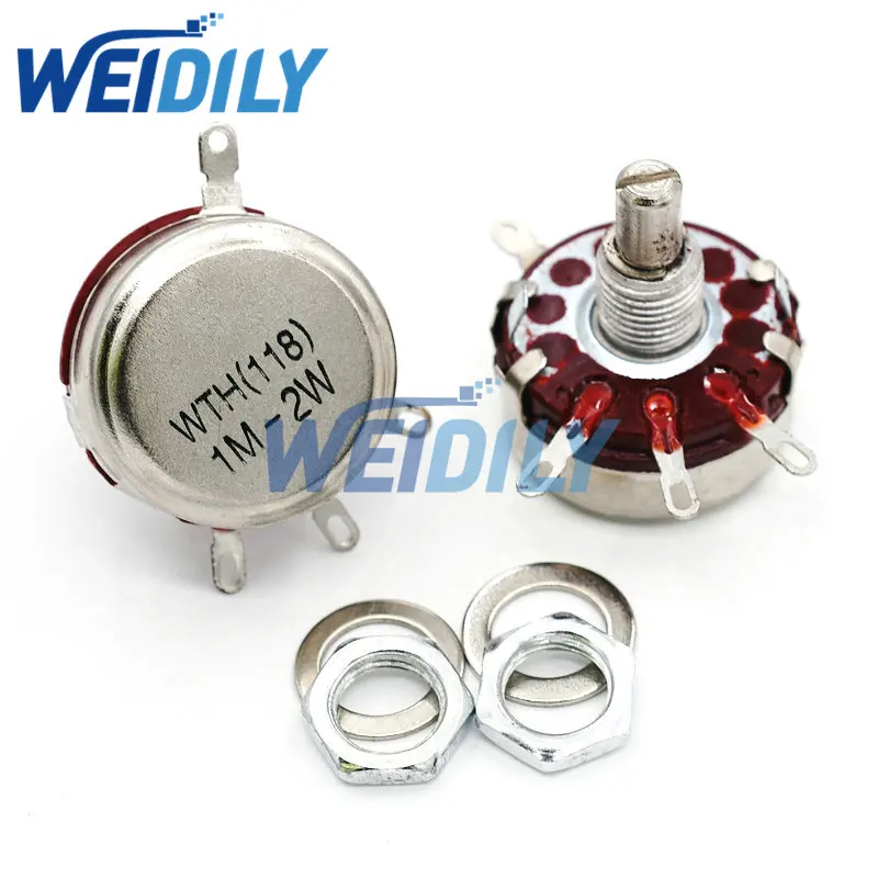

1 шт. WTH118 2 Вт 1A потенциометр 1 м ом 105 однокатушечный потенциометр углеродной пленки
