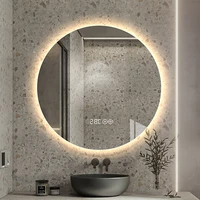 round no fog bathroom mirror led light and bluetooth smart aesthetic bathroom mirror unbreakable custom espejo indoor supplies