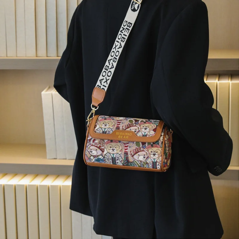 Новинка 2024 коричневые повседневные сумки через плечо для женщин