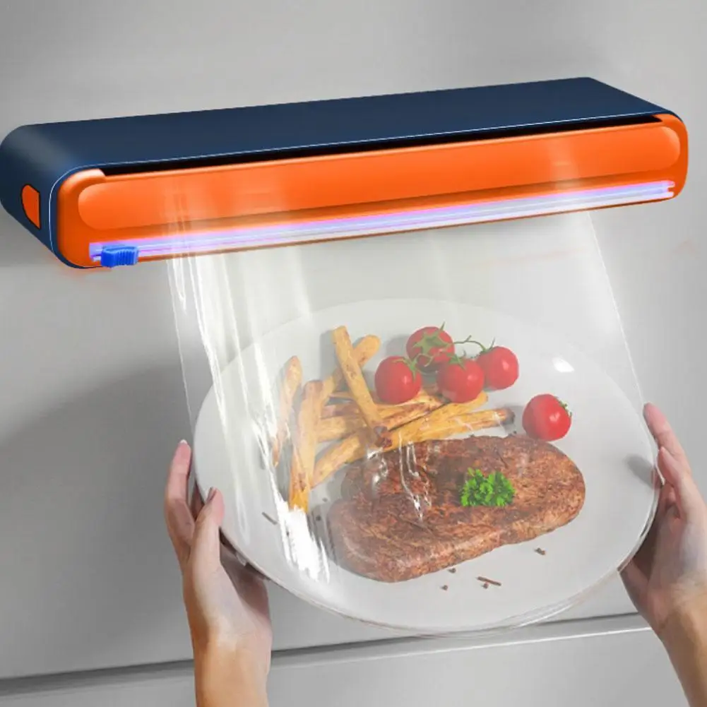 

Plastic Film Cutter Plastic Cling Film Refillable Box Cutter Food Kitchen Wrap With Magnetic Dispenser Accessories Slide To I8x8