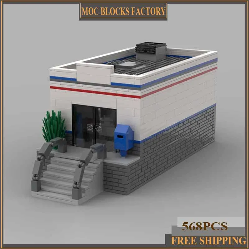 Модель с видом на улицу Moc строительные блоки кирпич MOC модель почты технология
