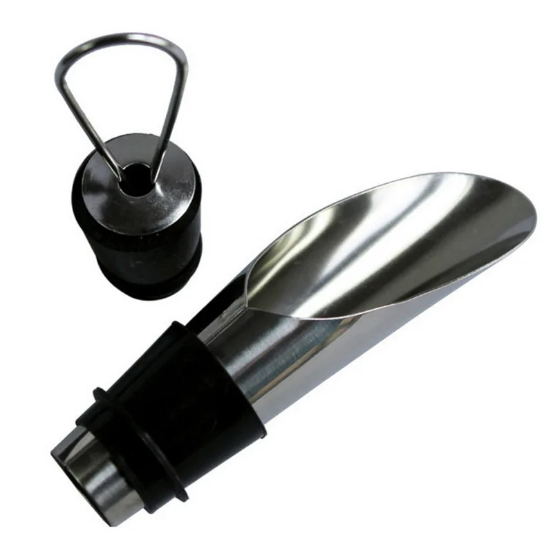 

Stainless Steel Ice Red Wine Chiller Stick With Pourer Kitchen Cooking Olive Oil Bottle Beer Beverage Bar Counter Bartender Tool