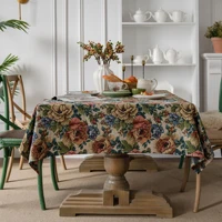 american tablecloth colorful jacquard thick cotton and linen tablecloth fashion pastoral style home kitchen simple decoration
