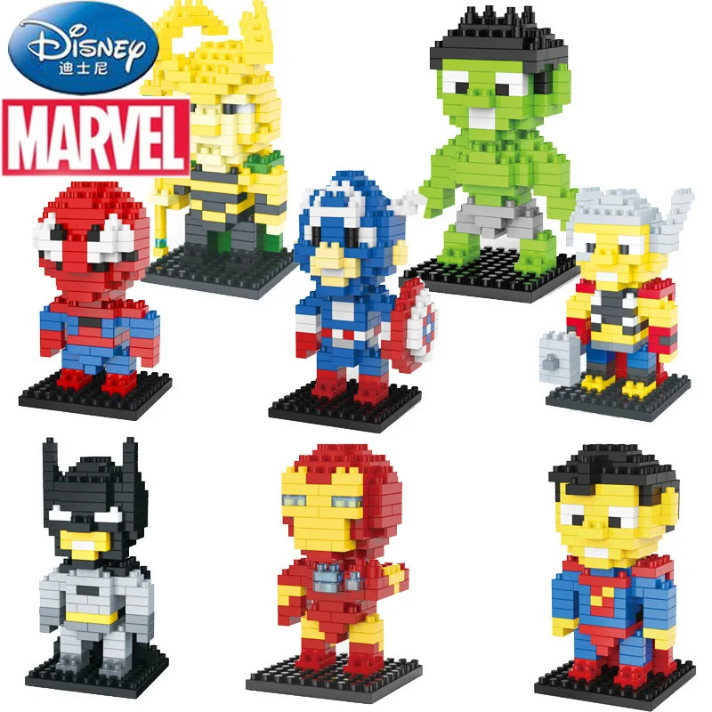 

Disney Iron Man Building Blocks Cartoon Puzzle Building Blocks Movable Dolls Assembled Miniature Children's Building Blocks Toys