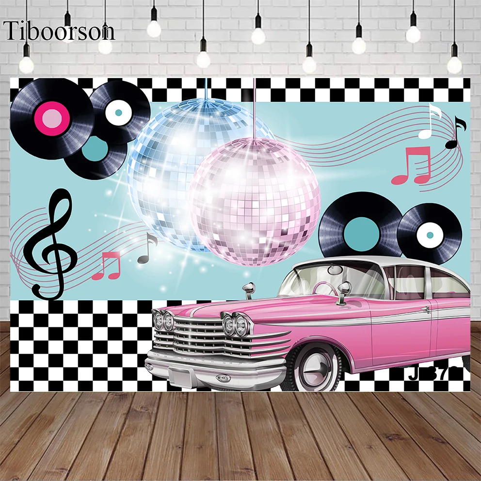 

Back To 50's Sock Hop Photography Backdrop 1950s Retro Diner Time Rock Roll Classic Decor Crazy Dance Prom Photo Background
