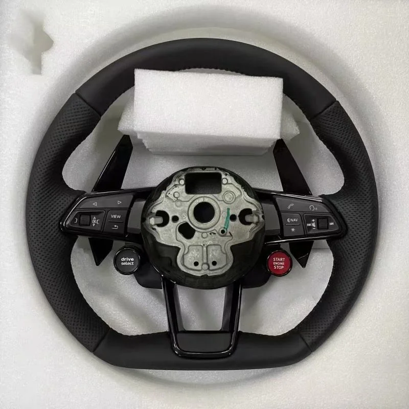 Фото Настраиваемый спортивный руль для Volkswagen VW Golf Mk7 GTI Golf R Polo GTE Passat Jetta, полностью черный кожаный руль №2