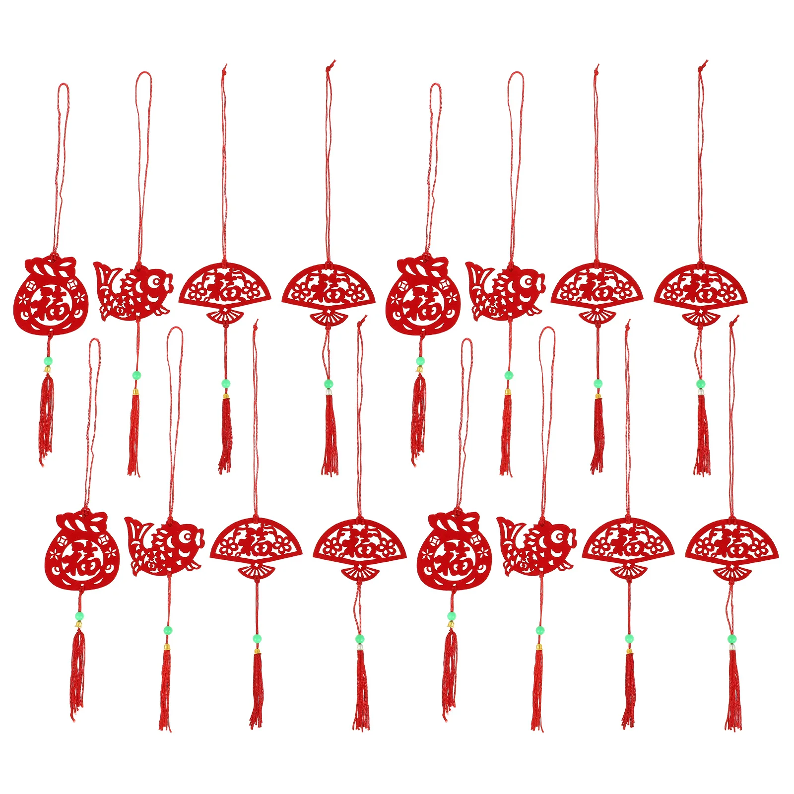 

24pcs Traditional Chinese New Year Fortunate Red Hanging Pendant Wall Decor