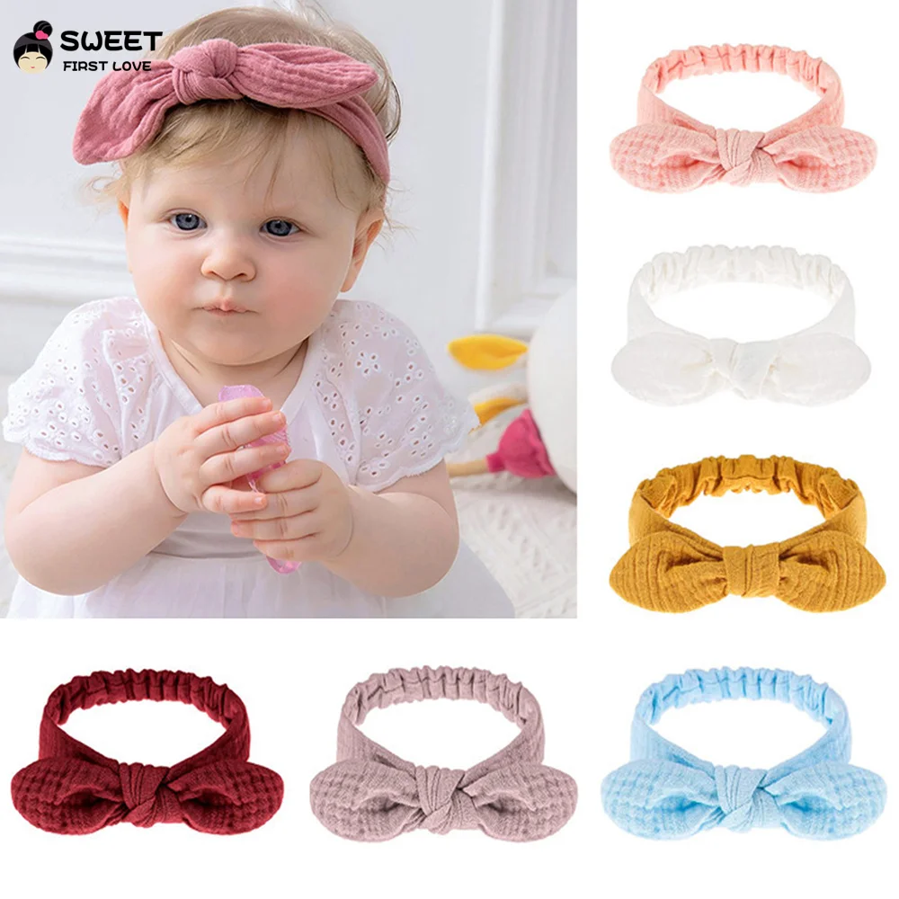 

Rabbit Ear Baby Girl Bow Headband Elastic Soft Bowknot Headbands Newborn Child Hairband for Babies Turban Baby Hair Accessories