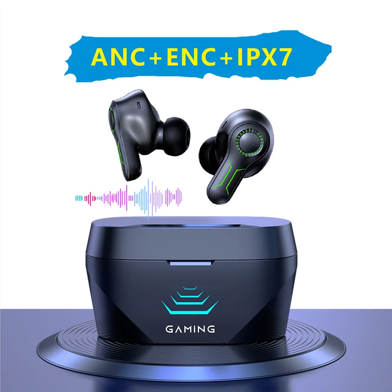 

New ANC Active Noise Reduction IPX7 Waterproof Chicken Game Bluetooth Headset 5.2 Gaming In-ear