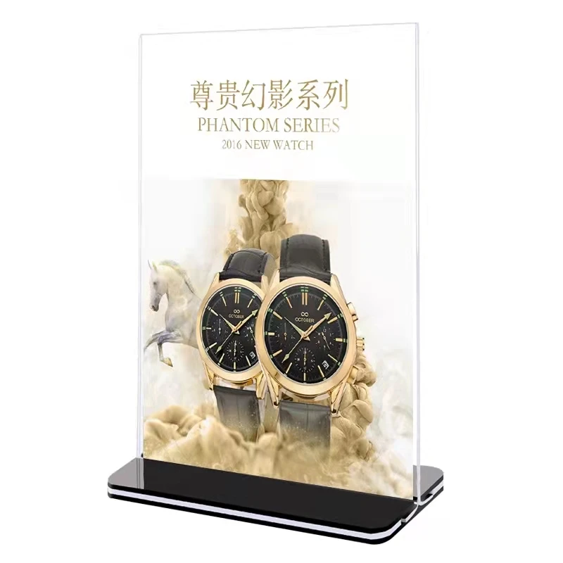 

Прозрачная Акриловая T-образная подставка для дисплея меню с черной основой