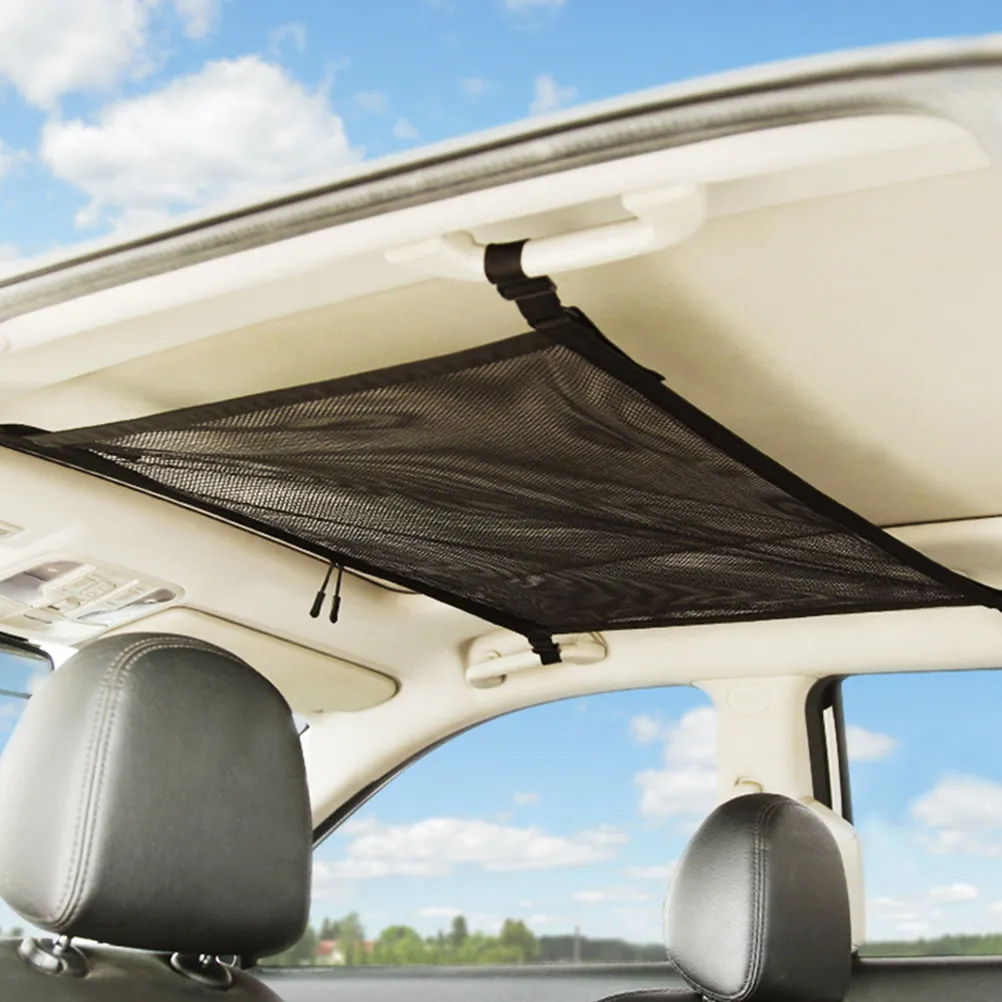 Фото 1 шт. Сверхпрочная автомобильная потолочная сумка-сетка для хранения, экономящая место, для продуктов, оборудования, зонтов, детских принадлежностей №5