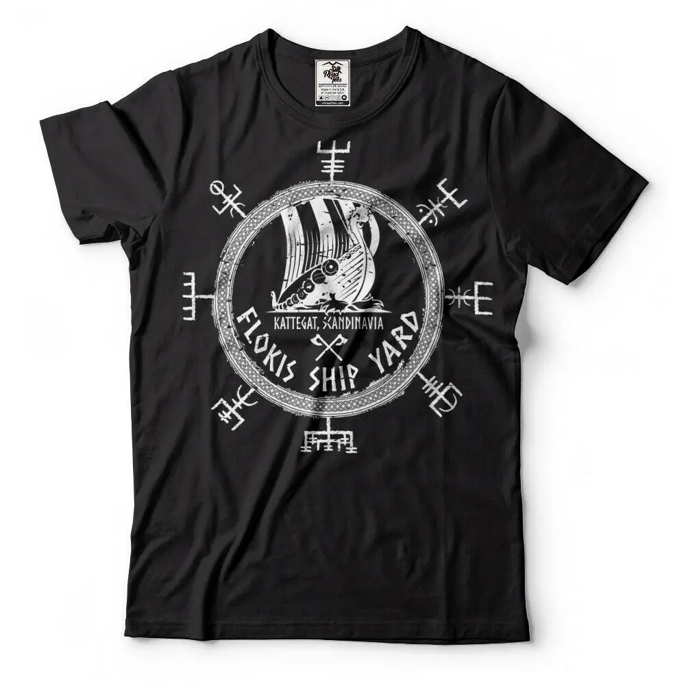 

Norsemen Vikings Flokis Shipyard Norsic Viking Valhalla T Shirt. Short Sleeve 100% Cotton Casual T-shirts Loose Top Size S-3XL