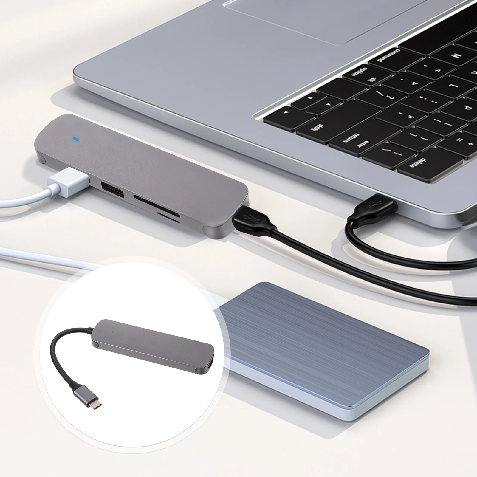 

1Pc Type Multifunction Docking Station Useful USB Hub Adapter Data Hub