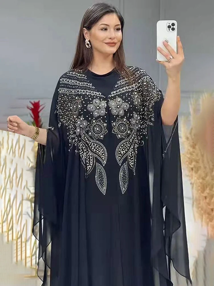 Abayas For Women Dubai Luxury 2022 Chiffon Boubou Muslim Fashion Dress Caftan Marocain Wedding Party Occasions Djellaba Femme