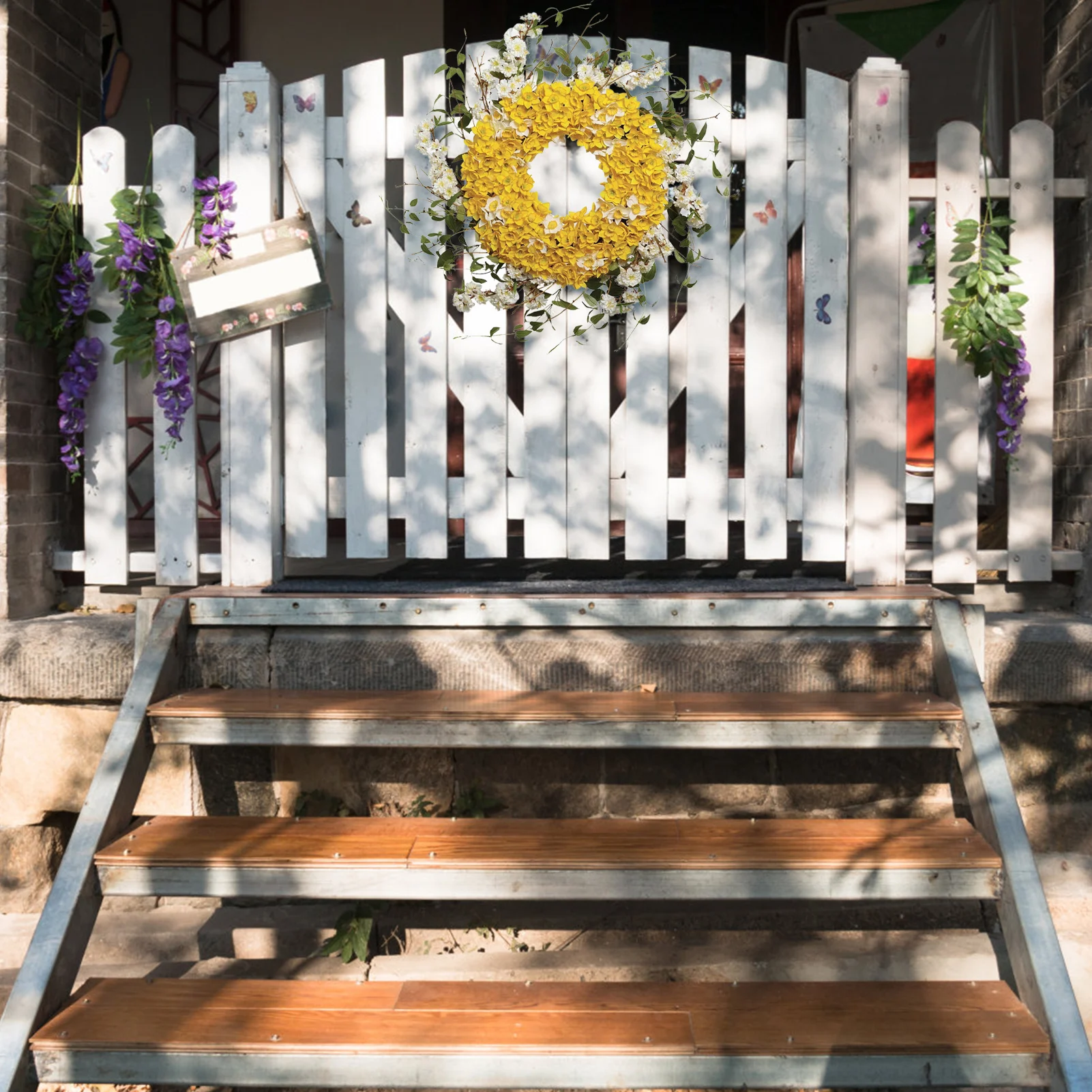 

Artificial Daffodil Wreath Decorations Artificial Farmhouse Wreath Fake Narcissus Farmhouse Wreath Home Wall Wedding Office Part