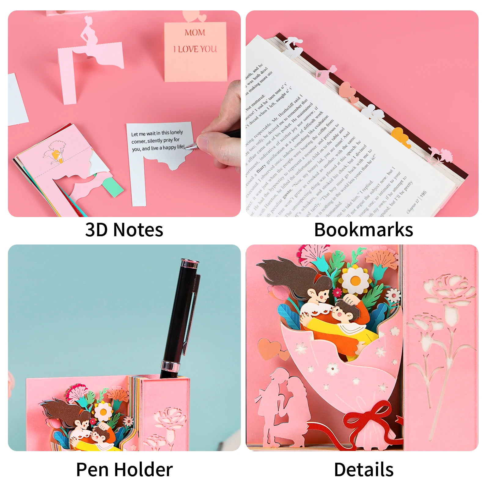 Блок записей omoshiking 3D блокнот для матерей Kawaii держатель ручек бумажный искусство