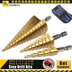 Набор металлических конусных сверл, 3шт., Сверло с титаническим покрытием 4-122032 мм