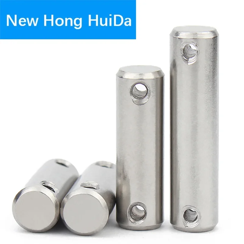 

M4 M5 M6 M8 Metal Shaft Locating Pin Cylindrical Dowel With Double Hole 304 Stainless Steel Drilling Pin Hardware Fasteners