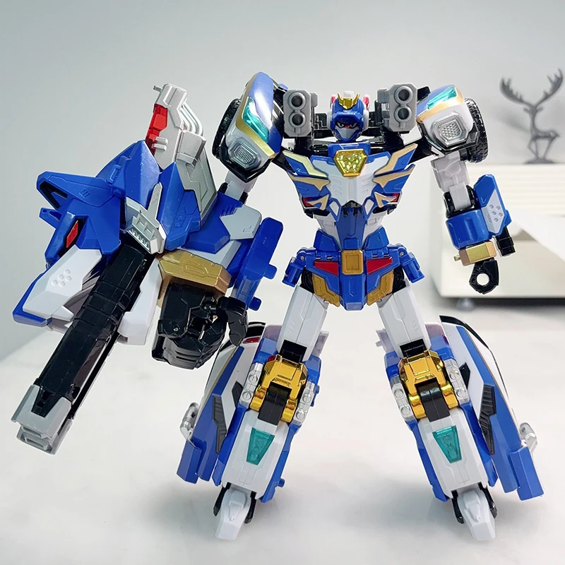 Фото Металлическая машинка-трансформер Cardbot S BLUE COP W, игрушка-фигурка, модель из АБС-пластика, подарок №4