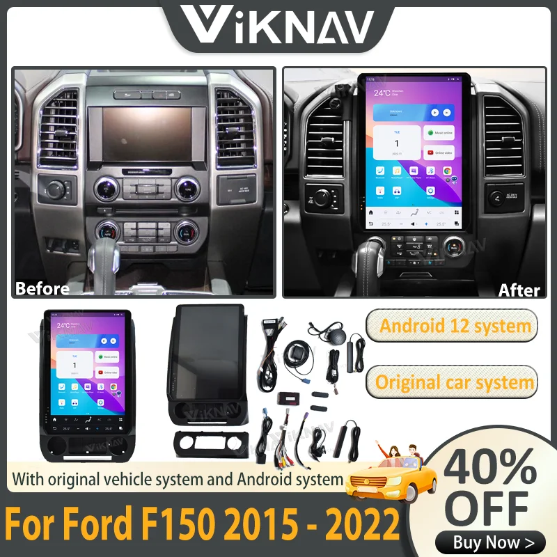 

Автомагнитола для Ford Raptor F150 2015-14,4, 2022 дюйма, Android 12