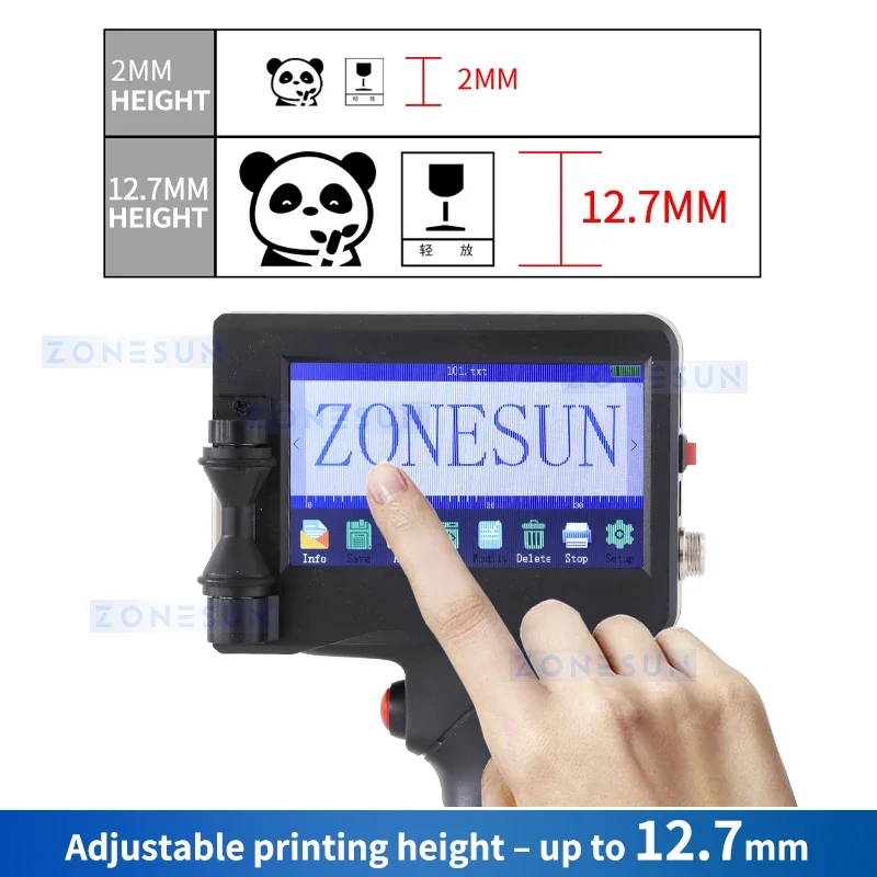 ZONESUN ZS-хип127 портативный струйный принтер QR штрих-код партии Дата номер логотип