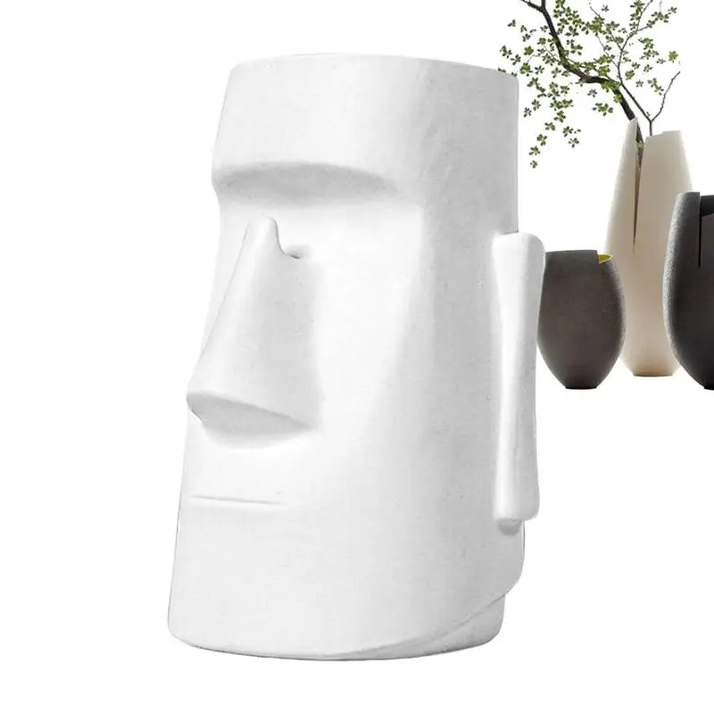 

Holder Desk Pen Easter Organizer Display Stand Decoration Statue Eyeglass Moai Figurine Island Rack Figure Office Organizers